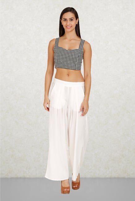 Aurelia White Pleated Palazzo Aurelia White Pleated Palazzo