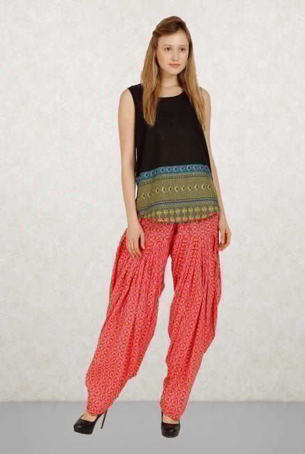Aurelia Orange Printed Patiala Aurelia Orange Printed Patiala
