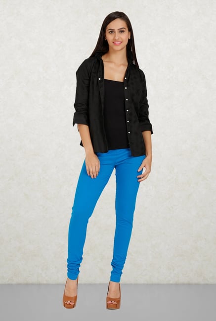 Aurelia Blue Solid Leggings Aurelia Blue Solid Leggings