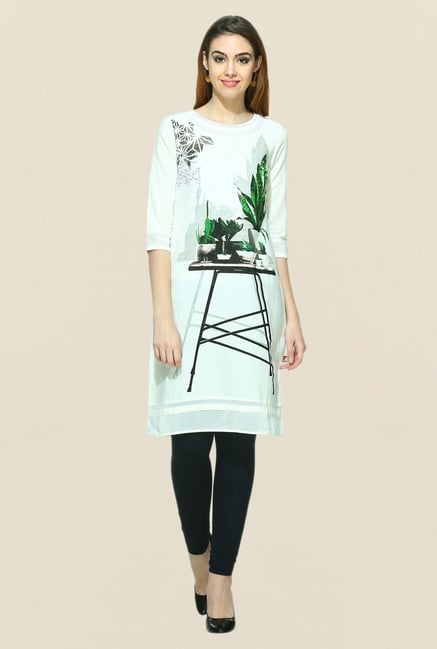 W White Printed Cotton Kurta W White Printed Cotton Kurta