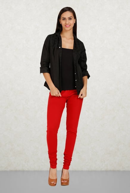 Aurelia Red Cotton Leggings Aurelia Red Cotton Leggings