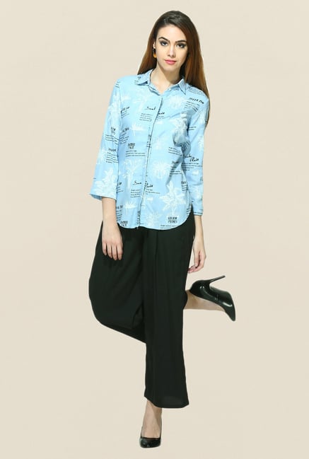 W Blue Printed Tunic W Blue Printed Tunic