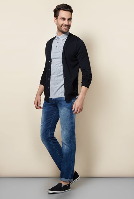 celio* Black Solid Cardigan celio* Black Solid Cardigan
