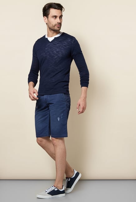 celio* Navy Solid Sweater celio* Navy Solid Sweater