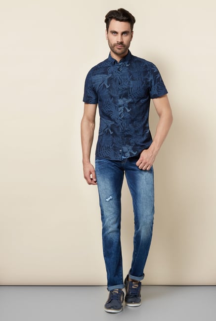 celio* Navy Printed Shirt celio* Navy Printed Shirt