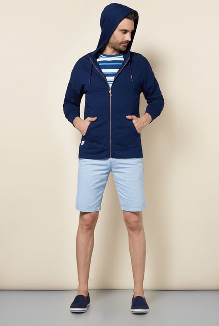 celio* Navy Solid Hoodie celio* Navy Solid Hoodie