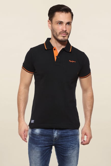 Pepe Jeans Black Solid T Shirt Pepe Jeans Black Solid T Shirt