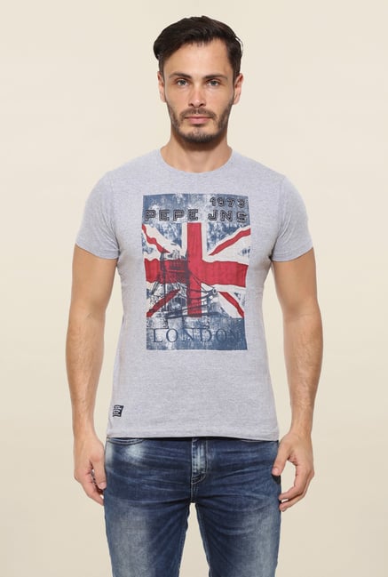 Pepe Jeans Grey Printed T Shirt Pepe Jeans Grey Printed T Shirt