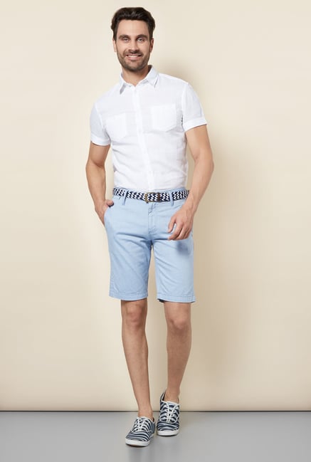 celio* Blue Solid Shorts celio* Blue Solid Shorts