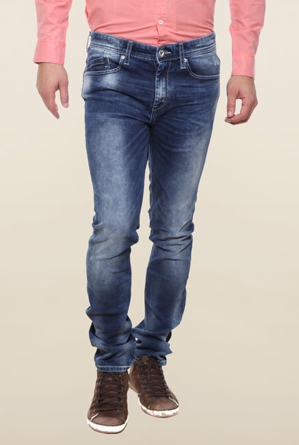 Pepe Jeans Navy Lightly Washed Solid Jeans Pepe Jeans Navy Lightly Washed Solid Jeans