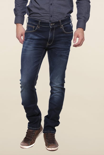 Pepe Jeans Navy Lightly Washed Solid Jeans Pepe Jeans Navy Lightly Washed Solid Jeans