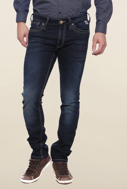 Pepe Jeans Navy Lightly Washed Solid Jeans Pepe Jeans Navy Lightly Washed Solid Jeans