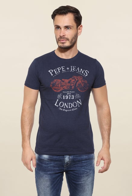 Pepe Jeans Navy Printed T Shirt Pepe Jeans Navy Printed T Shirt