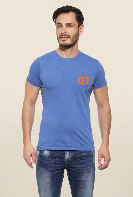 Pepe Jeans Blue Solid T Shirt Pepe Jeans Blue Solid T Shirt