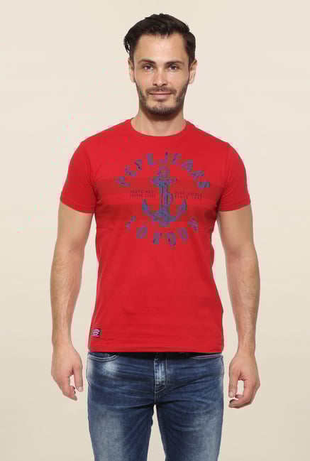 Pepe Jeans Red Printed T Shirt Pepe Jeans Red Printed T Shirt