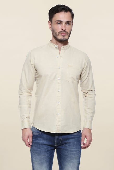 Pepe Jeans Beige Solid Casual Shirt Pepe Jeans Beige Solid Casual Shirt