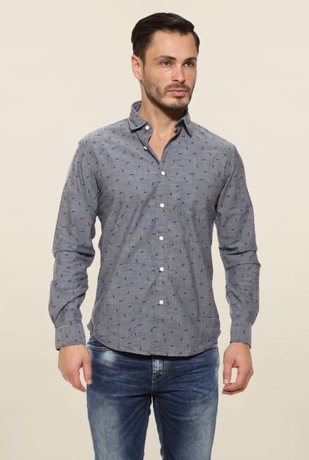 Pepe Jeans Grey Printed Casual Shirt Pepe Jeans Grey Printed Casual Shirt