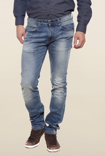 Pepe Jeans Blue Heavily Washed Solid Jeans Pepe Jeans Blue Heavily Washed Solid Jeans