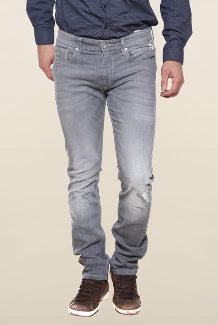 Pepe Jeans Grey Heavily Washed Distressed Jeans Pepe Jeans Grey Heavily Washed Distressed Jeans