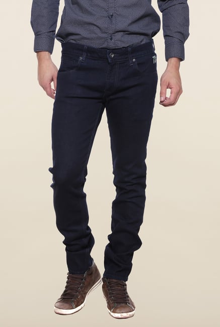 Pepe Jeans Navy Raw Denim Solid Jeans Pepe Jeans Navy Raw Denim Solid Jeans