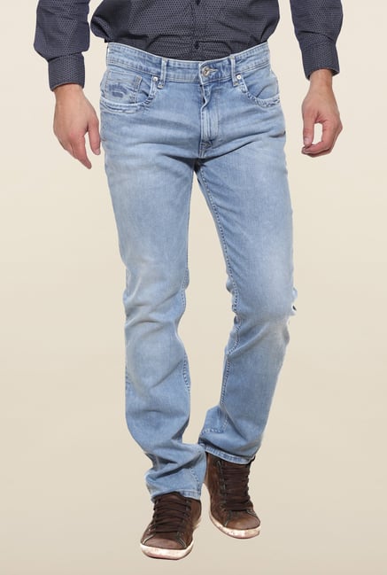 Pepe Jeans Blue Heavily Washed Solid Jeans Pepe Jeans Blue Heavily Washed Solid Jeans
