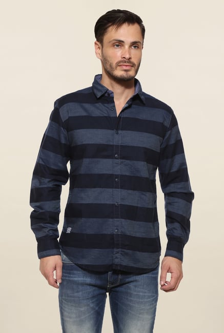 Pepe Jeans Navy Striped Casual Shirt Pepe Jeans Navy Striped Casual Shirt