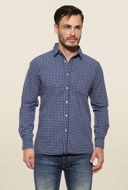 Pepe Jeans Navy Checks Casual Shirt Pepe Jeans Navy Checks Casual Shirt