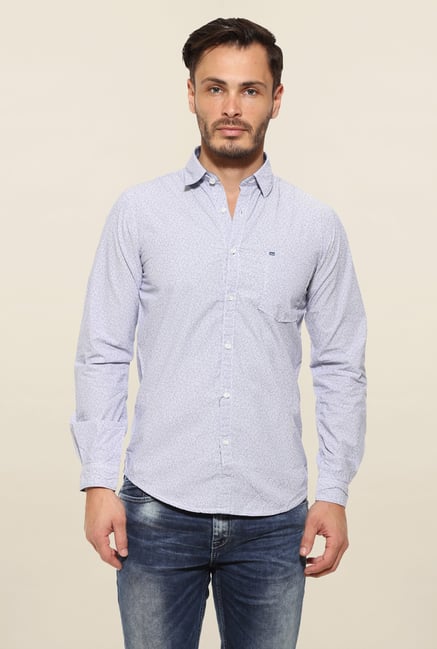 Pepe Jeans Blue Textured Casual Shirt Pepe Jeans Blue Textured Casual Shirt