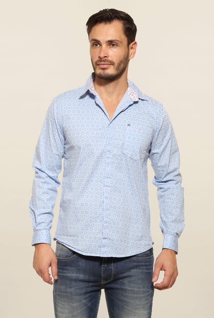 Pepe Jeans Blue Printed Casual Shirt Pepe Jeans Blue Printed Casual Shirt