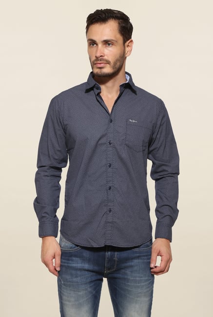 Pepe Jeans Blue Cotton Casual Shirt Pepe Jeans Blue Cotton Casual Shirt