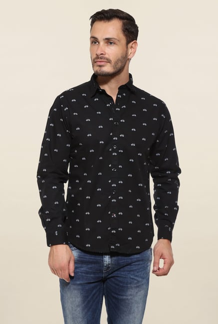 Pepe Jeans Black Printed Casual Shirt Pepe Jeans Black Printed Casual Shirt