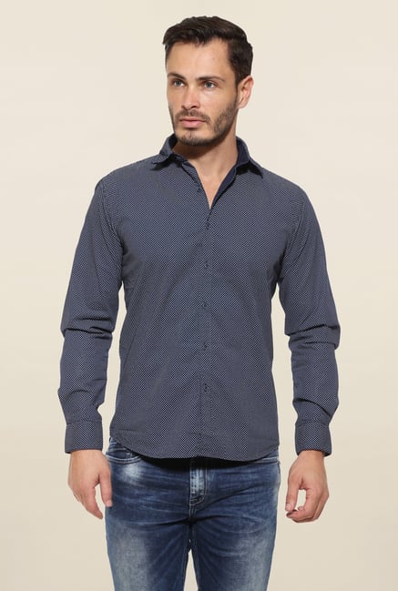 Pepe Jeans Navy Cotton Casual Shirt Pepe Jeans Navy Cotton Casual Shirt