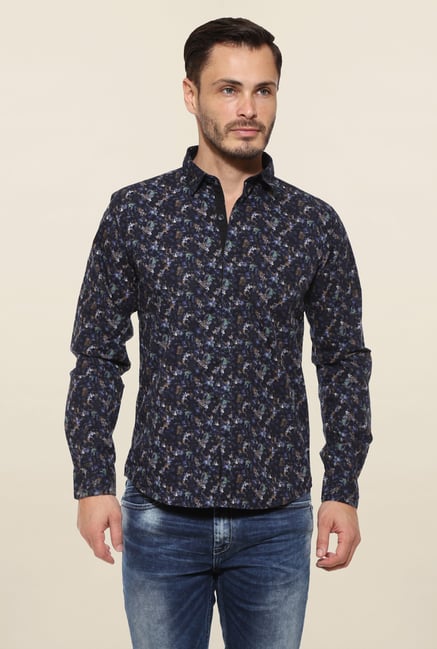 Pepe Jeans Navy Printed Casual Shirt Pepe Jeans Navy Printed Casual Shirt