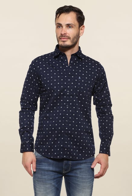 Pepe Jeans Navy Dotted Casual Shirt Pepe Jeans Navy Dotted Casual Shirt
