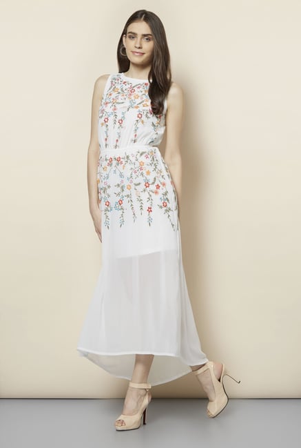 FG-4 White Trailing Petal Assymetric Dress FG-4 White Trailing Petal Assymetric Dress