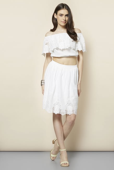 FG-4 White Lace Hem Skirt FG-4 White Lace Hem Skirt