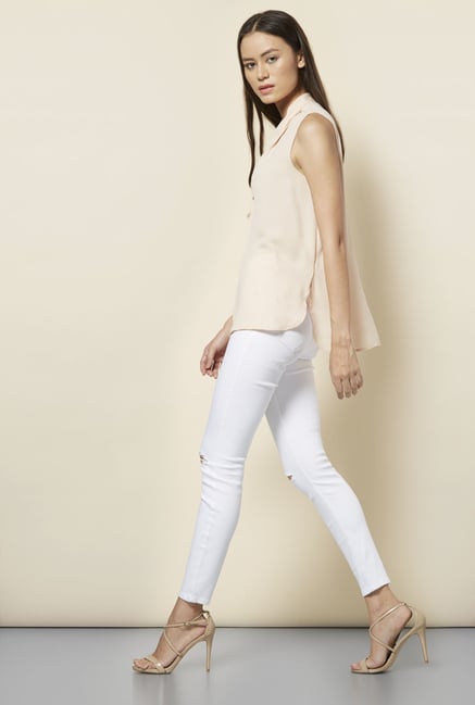 New Look White Ripped Skin Fit Jeans New Look White Ripped Skin Fit Jeans