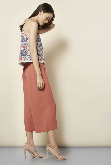 New Look Coral Drawstring Waist Culottes New Look Coral Drawstring Waist Culottes