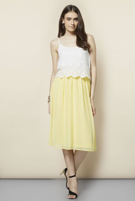FG-4 White & Yellow Blouson Dress FG-4 White & Yellow Blouson Dress