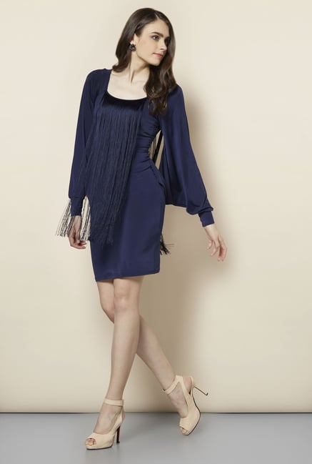 FG-4 Navy Angel Sleeve Shift Dress FG-4 Navy Angel Sleeve Shift Dress