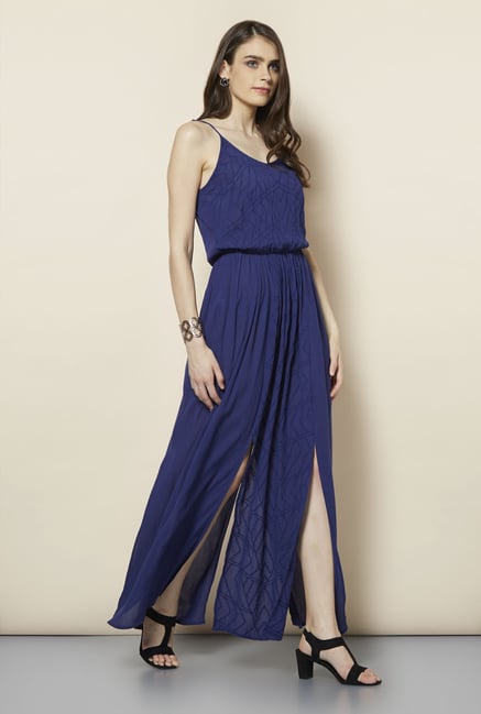 FG-4 Navy Shivani Embroidered Maxi Dress FG-4 Navy Shivani Embroidered Maxi Dress