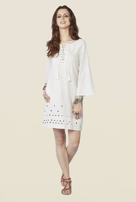 Global Desi Cream Solid Ara Tunic Global Desi Cream Solid Ara Tunic