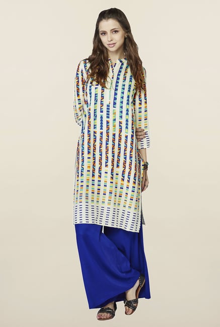 Global Desi Multicolor Printed Pandora Kurti Global Desi Multicolor Printed Pandora Kurti