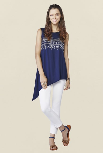 Global Desi Navy Solid Binx Top Global Desi Navy Solid Binx Top