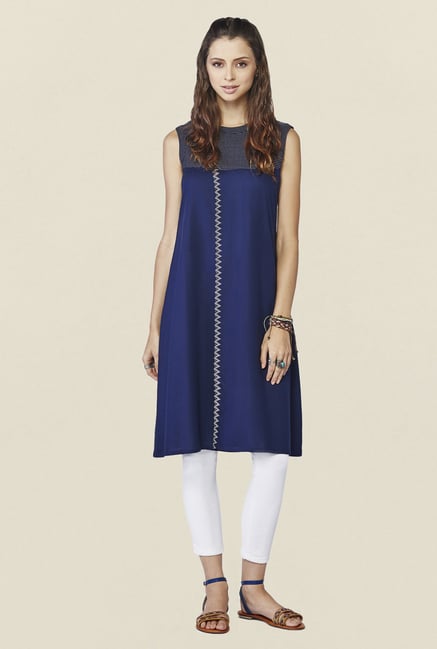 Global Desi Navy Solid Binx Tunic Global Desi Navy Solid Binx Tunic