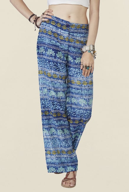 Global Desi Blue Printed Reef Pants Global Desi Blue Printed Reef Pants