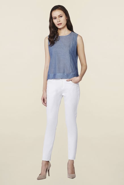 AND Blue Solid Avril Top AND Blue Solid Avril Top