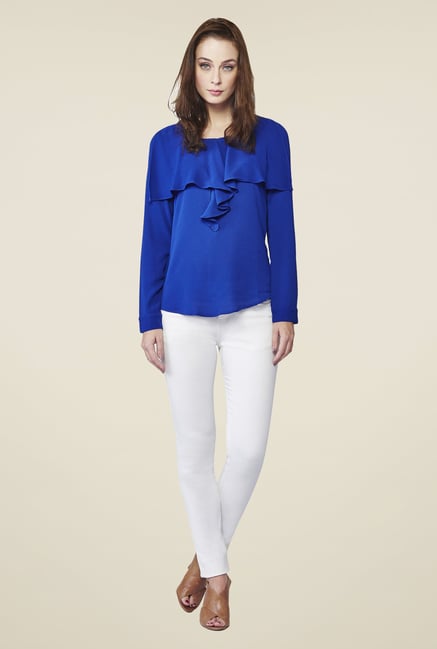 AND Ink Blue Rouge Ruffle Top AND Ink Blue Rouge Ruffle Top