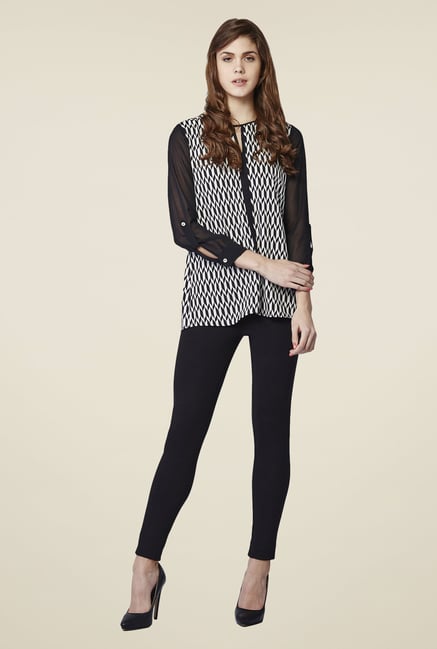 AND Black & White Eliza Printed Top AND Black & White Eliza Printed Top