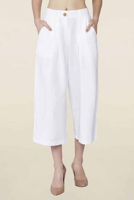 AND White Gabriela Pleated Culottes AND White Gabriela Pleated Culottes